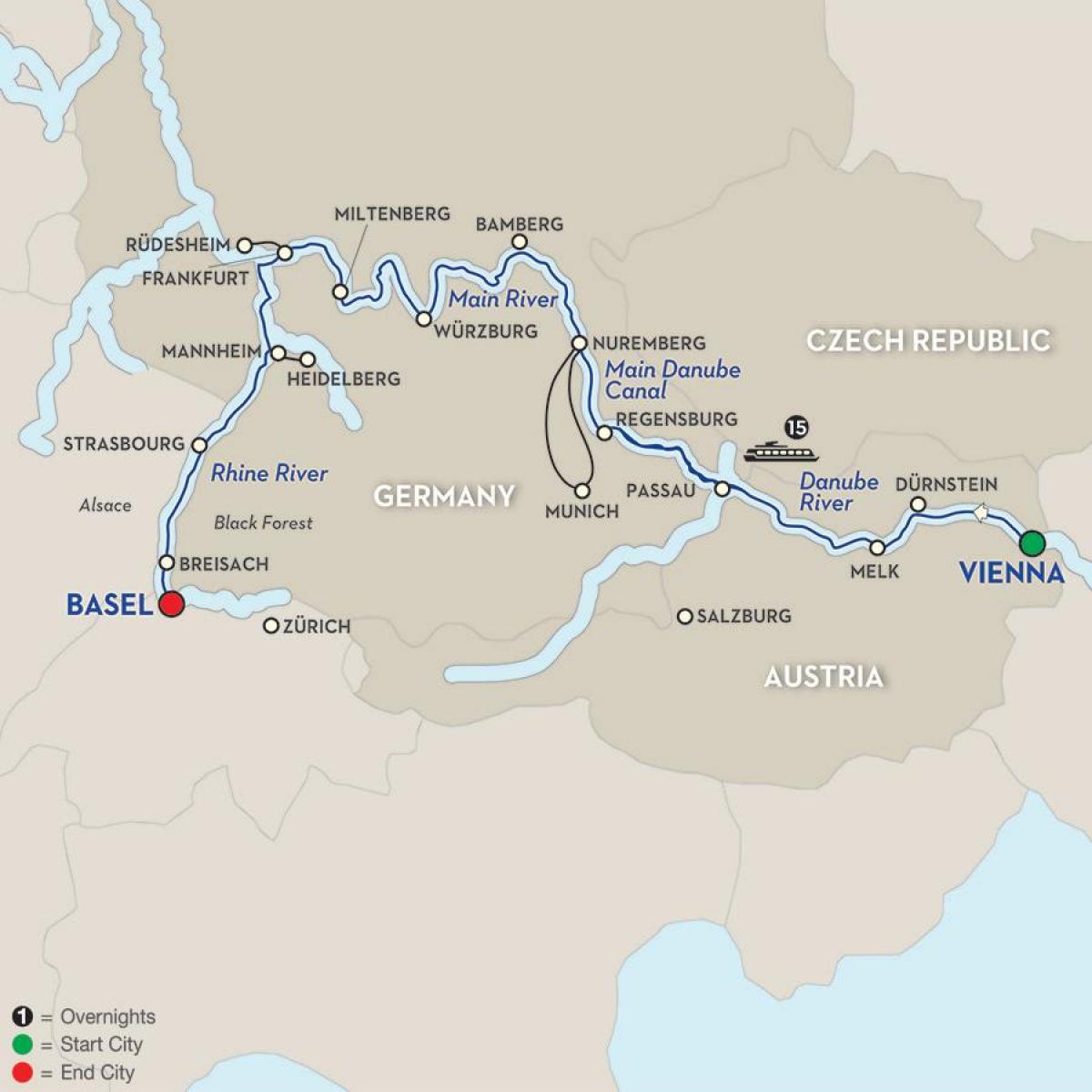 Karta Dunava u Beču 