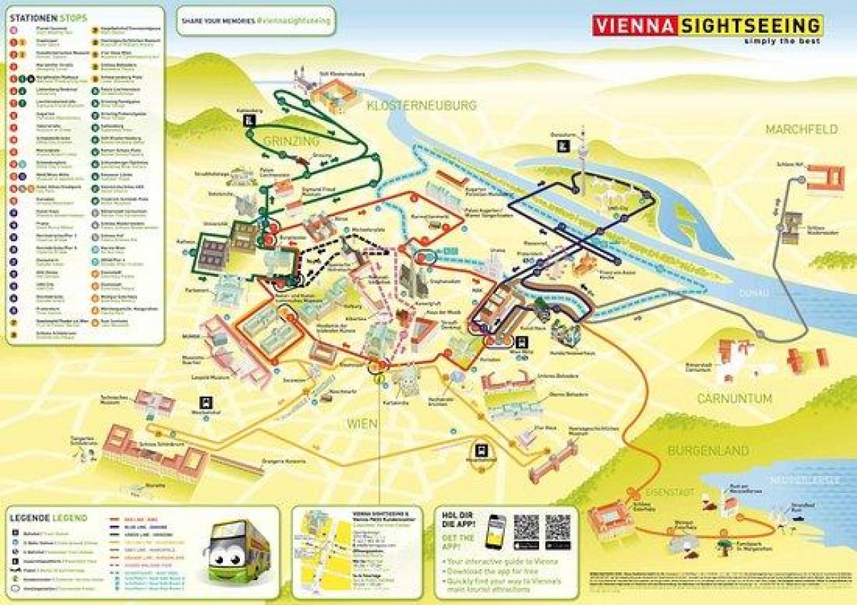 Karta Beč razgledavanje autobusom