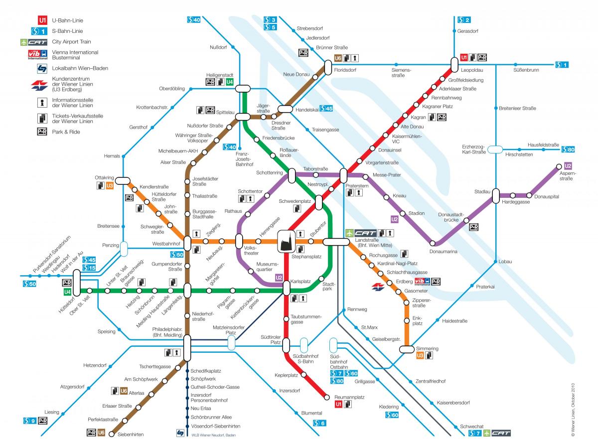 Beč Austrija karta podzemne željeznice 