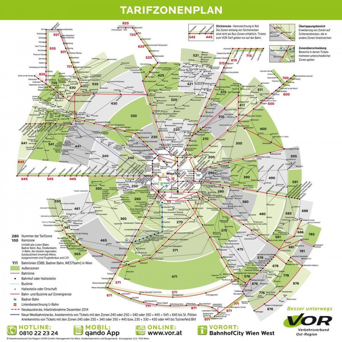 Karta Beča prometnih zona