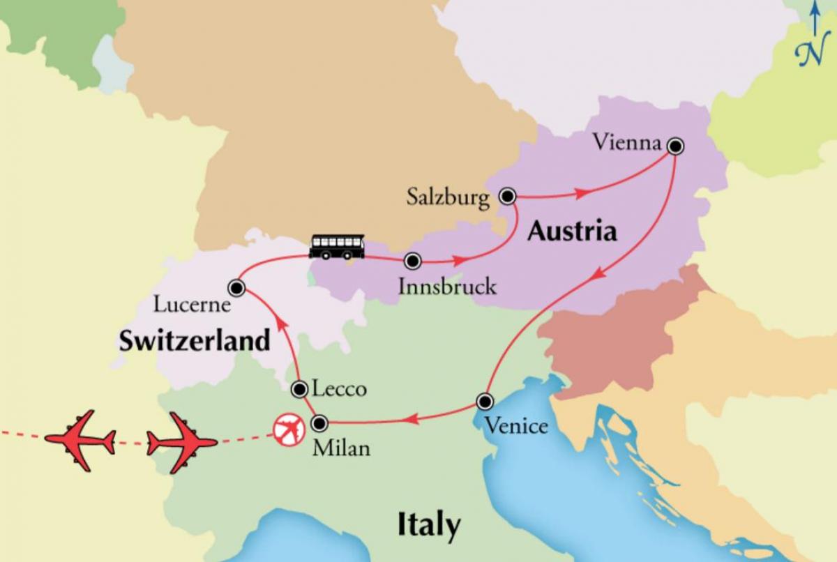 Karta Beča U Švicarskoj.