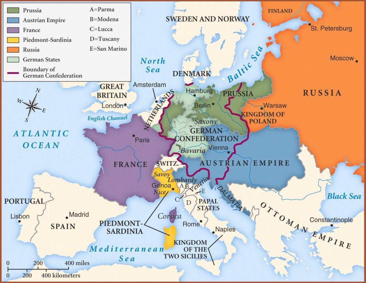 karta Beča u Europu