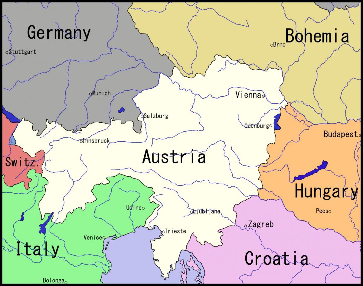 karta Beča i okolice