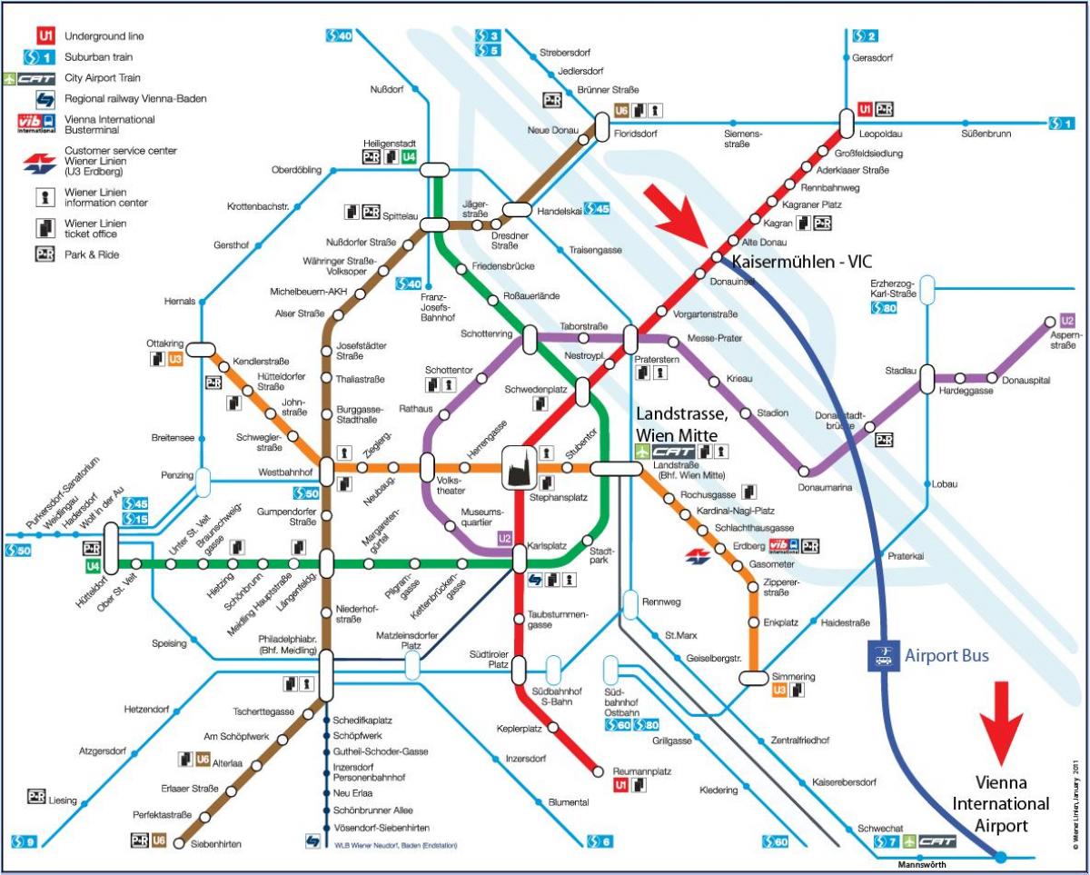 Karta podzemne željeznice Beč 