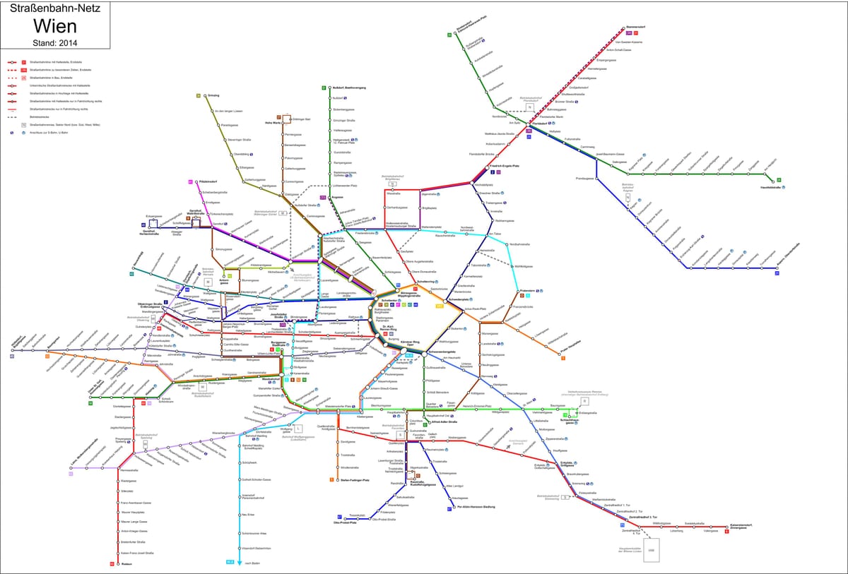 Beč strassenbahn karti