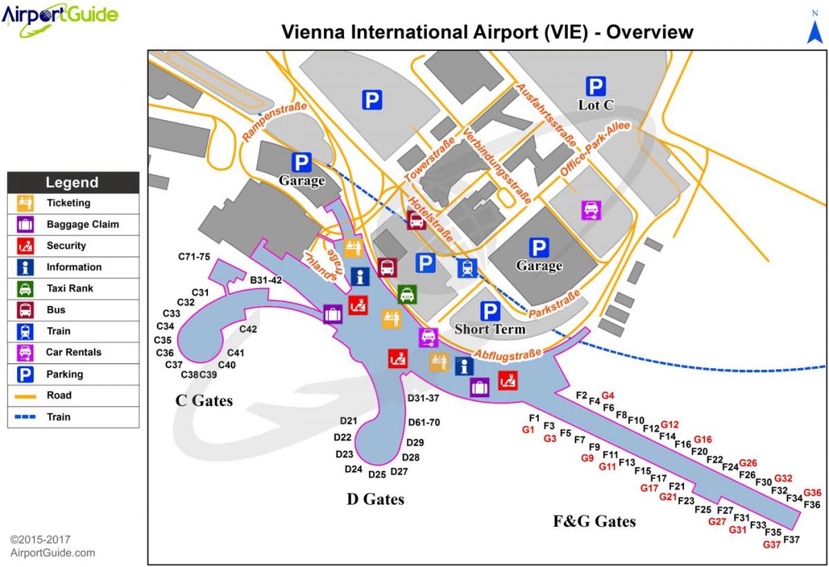Karta Beča odredišnom aerodromu 