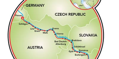 Passau Beč biciklom karti